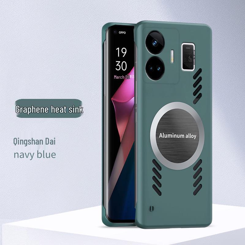Universal Magnetic Cooling Phone Case for Realme GT 6, OPPO A3, Reno 12 Pro - Drop-proof Protection Reno 11 зелёный