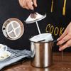 Nonrust Steel Manual Milk Frother Double Layer Whisks For Homemade Coffee No Electricity Need Portable Design