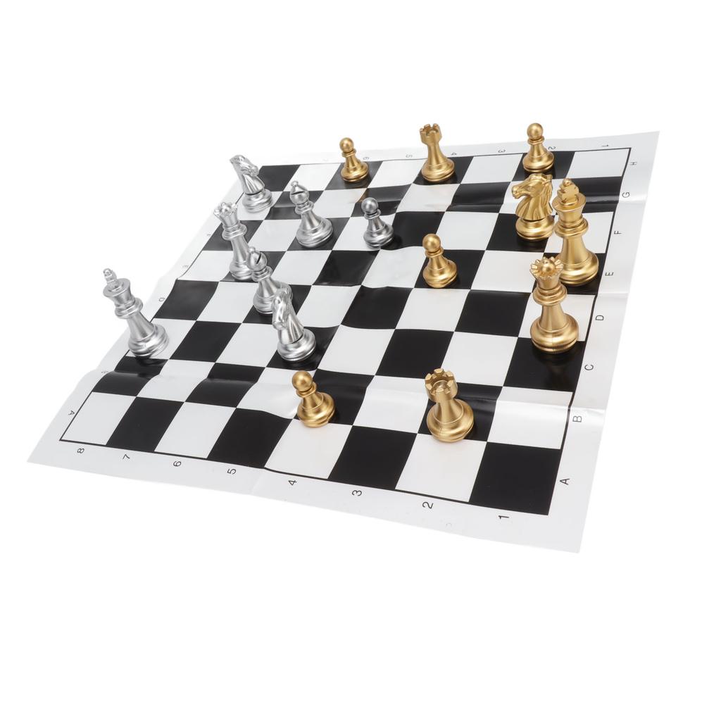 International Chess Set Wearproof International Chess Pieces Board Set with Storage Iron Box for