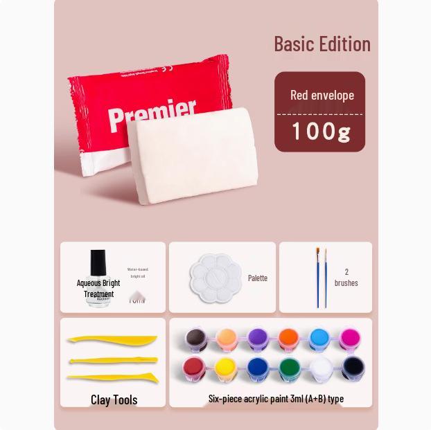 Ladoll White Air-Dry Clay Kit 500g - No-Bake DIY Stone Clay for Figures