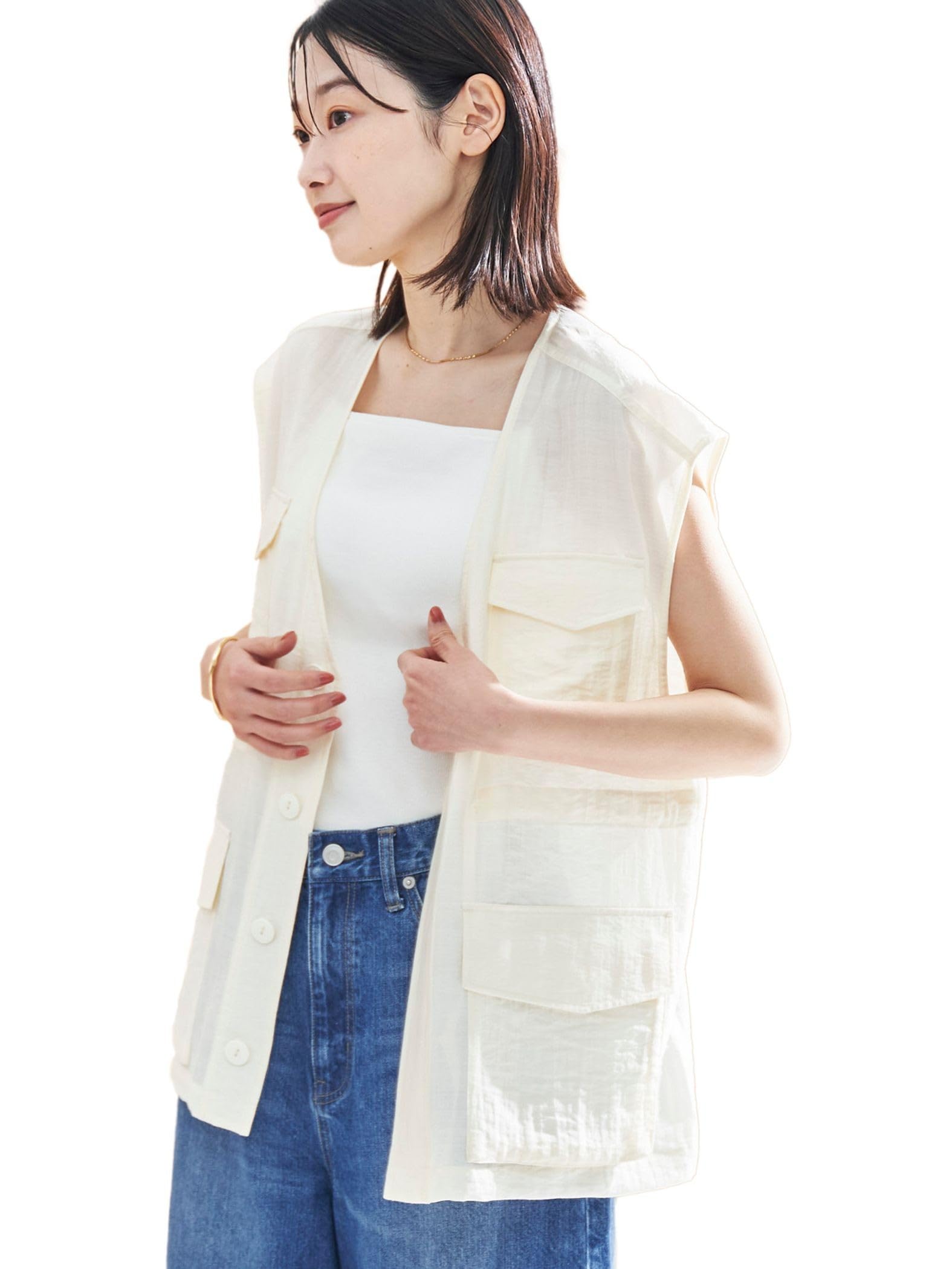 

Cohen Sheer Military Vest 76606030215 0300 OFF WHITE(03) FREE