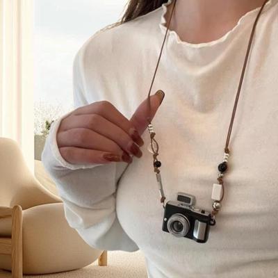 Camera Pendant Necklace Sweater for Ceremonies Anniversary Holiday