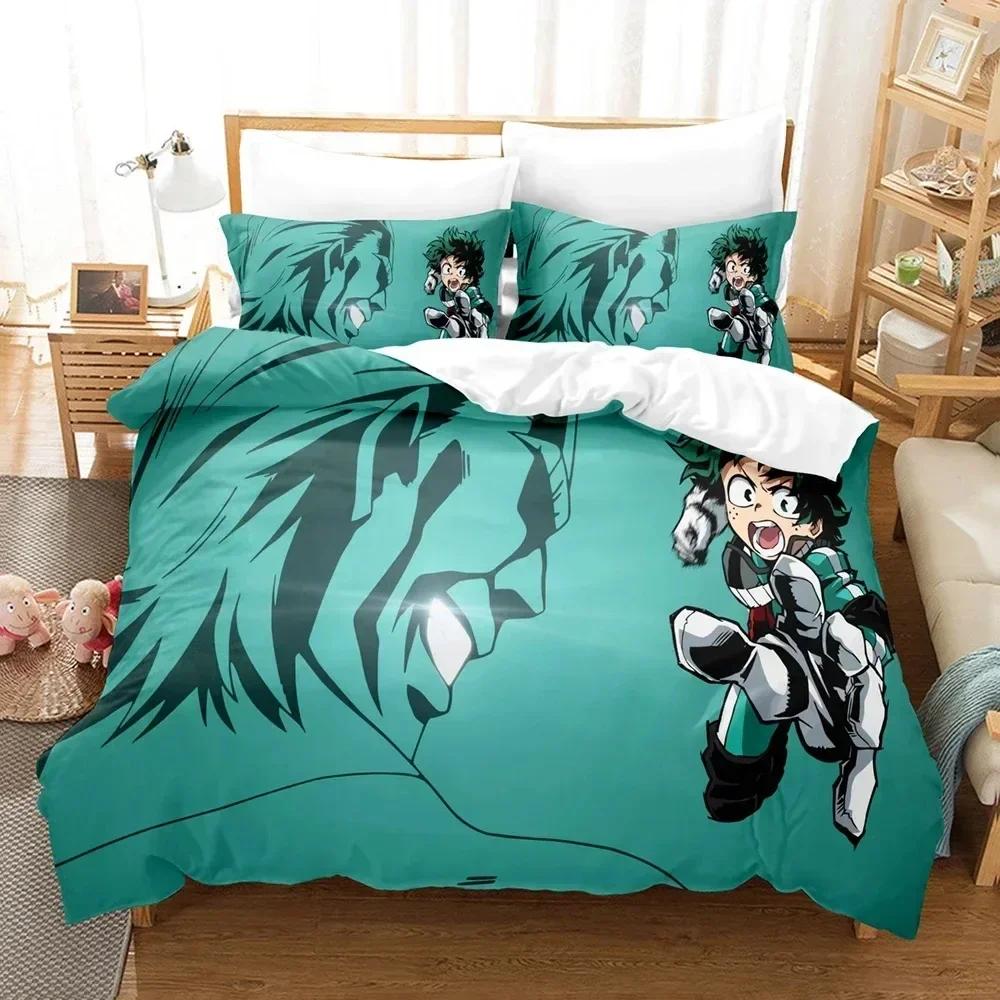 My Hero Academia Sängkläder Set Japan Tryckt Sängset Med Örngott Säng Påslakan Mjukt Queen King Size Sängkläder Hem