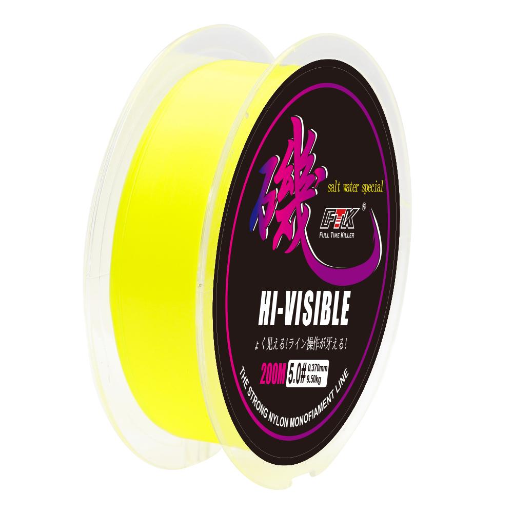 

Леска Rockfish 200M износостойкая нейлоновая леска для дальнего заброса в пресной и соленой воде 6LB-40LB 0.37mm-2.6kg жёлтый