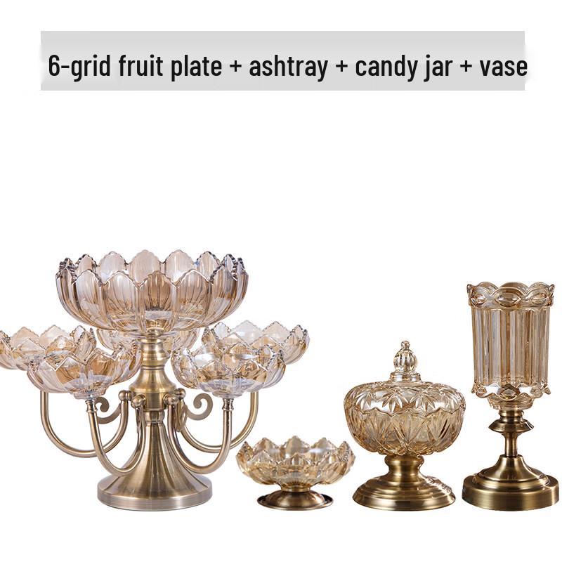 Nordic Crystal Glass Multi-tier Fruit Snack Plate