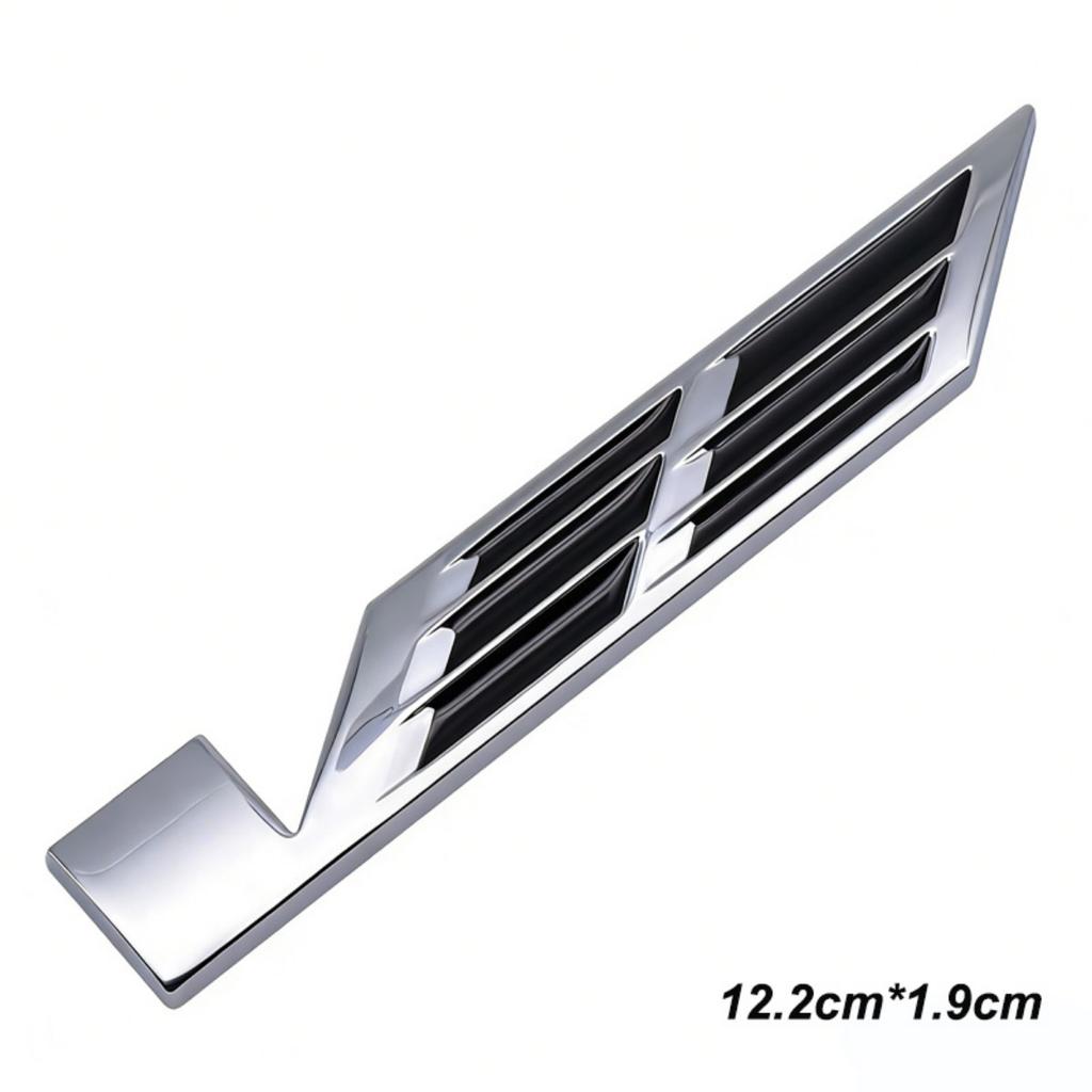 3D Metal V Logo Badge Sticker Front Grill Side Fender Rear Trunk Emblem Decal