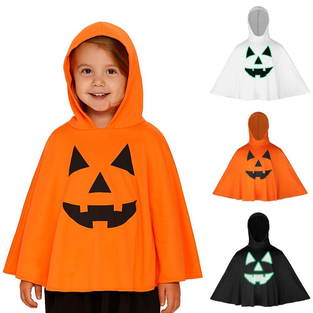 Fun Noctilucent Pumpkin Cloak Creative Ghost Hooded Cloak Kid Cosplay Costume Stage Performance
