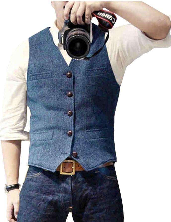 Men's Herringbone Business Casual Vest - British Style Hot Seller
