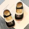 Flower Bordered Luxury Designer Shoes for Girls Kids New Spring Summer Toddler Girl Leather Shoes Princess Mary Jane H01188