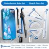 9PCS/Set Propelling Pencil Stationery Ruler Set Plastic Measuring Ruler Protractor  Students
