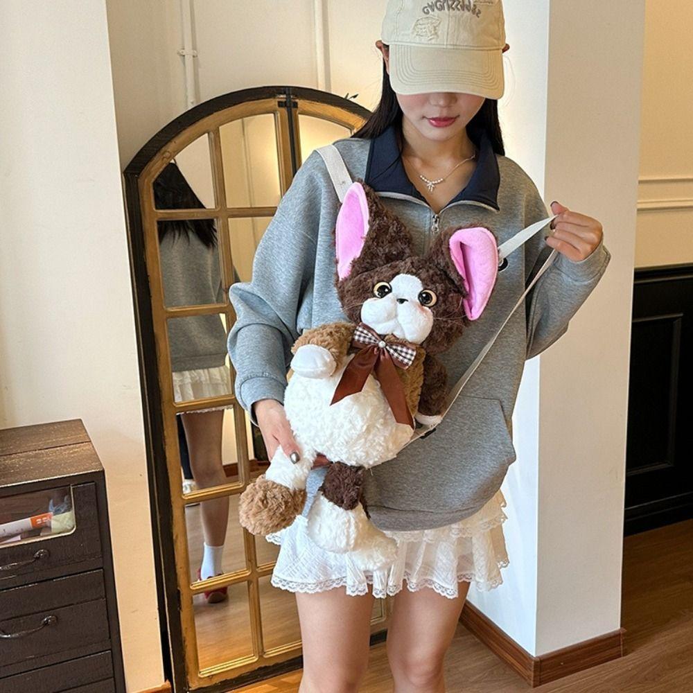 Cute Plush Cat School Bags Stuffed Animals Animals Plush Bag Devon Rex Cat Backpack Birthday Gift