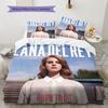 Lana Del Rey Muster Bettwäsche, Steppbett Set Bettbezug Kissenbezug Haus Geburtstag Geschenk(1 Bettbezug + 2 Kissenbezüge, ohne Füllung)