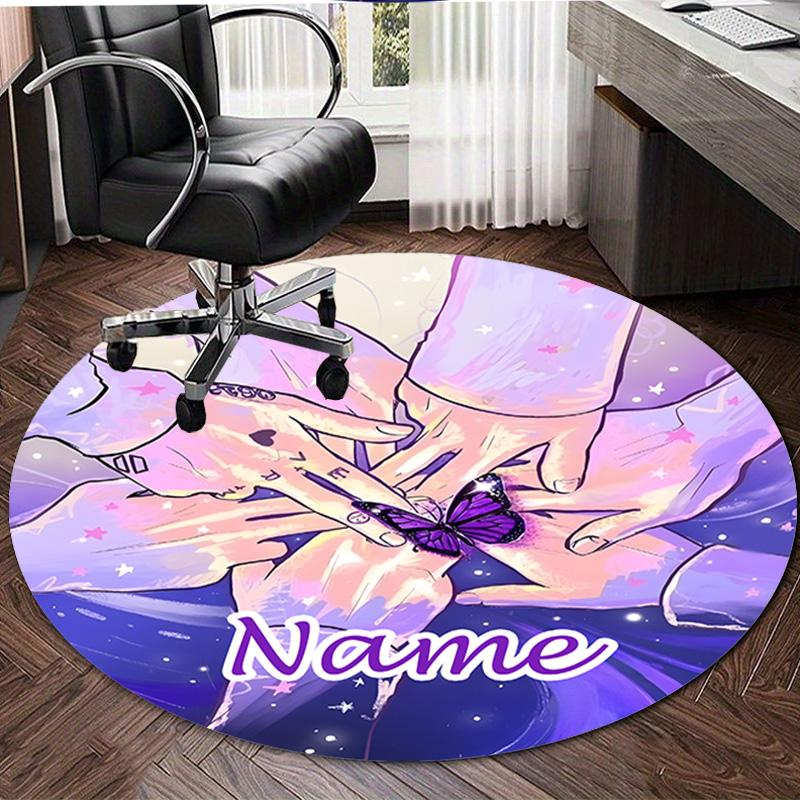 Personalized K-Kpop Team Round Chair Office Rug - Perfect for Mat, Office Chair & More - Ideal Gift for Birthdays and Holidays
