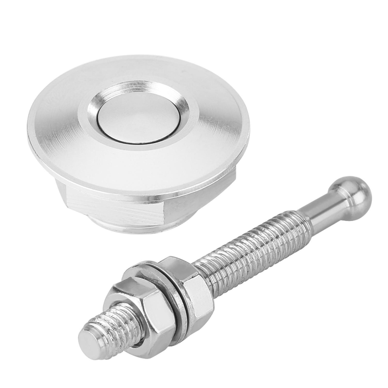 Engine Bonnet Push Button Hood Car Quick Pin   Lock Clip Kit Sliver