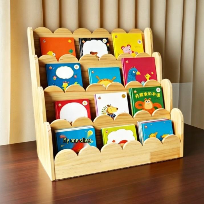Children's Wooden Book Display & Storage Shelf