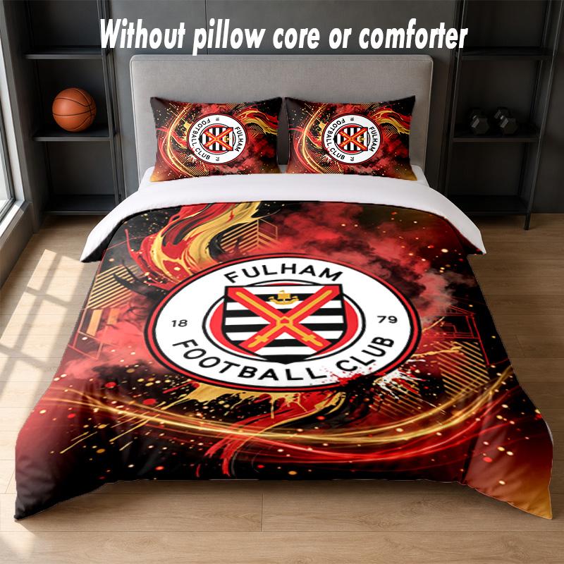 Set Biancheria da Letto Fulham Football Design 1 Copripiumino + 2 Federe Morbido Traspirante Biancheria da Letto per la Casa