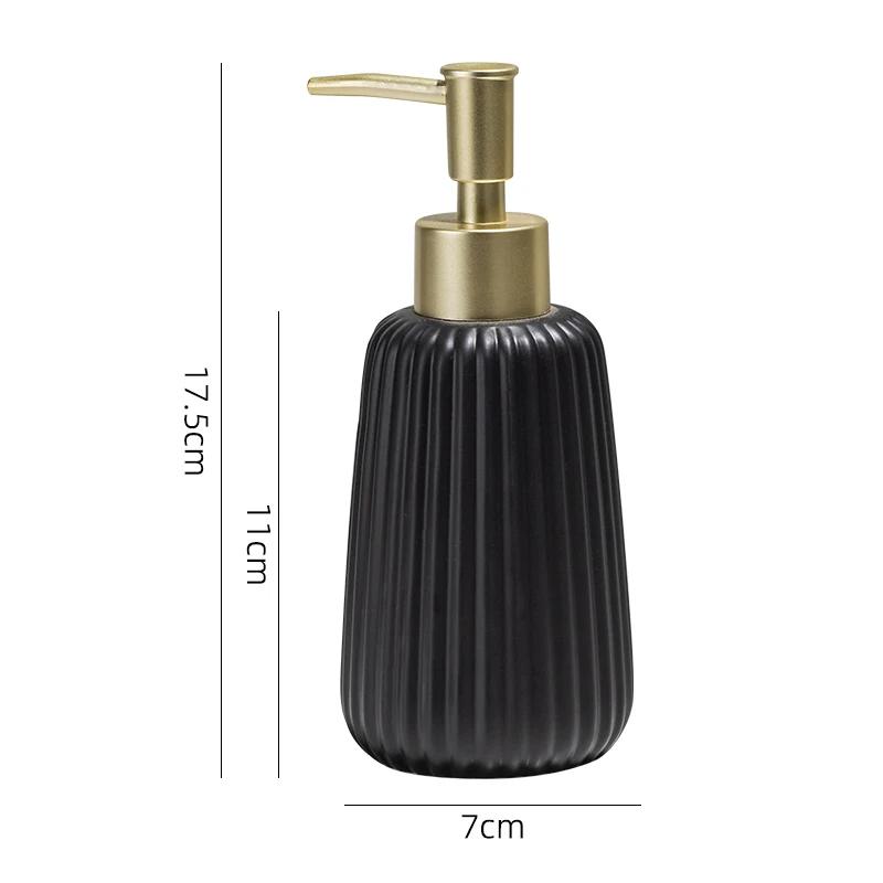 10.15 oz Ceramic Soap Dispenser,300ml Bathroom Accessories Press Dispenser with Pump, Kitchen Hand bottle 1pc