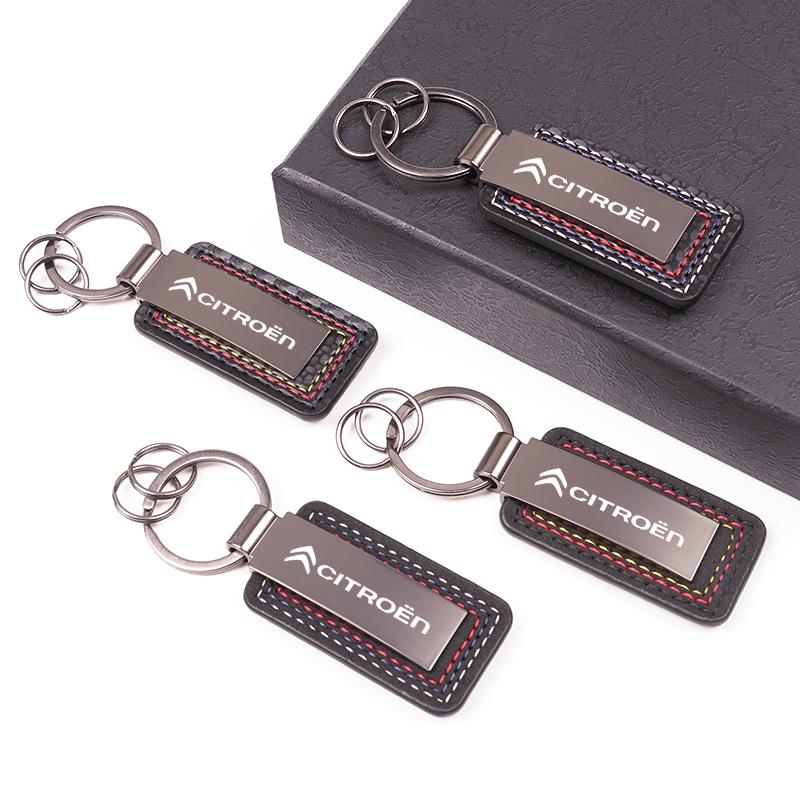 ATI3 Leather Car Key Chain Ring Keychain For Citroen C3 C6 C4 C2 C1 2CV VTS DS3 DS4 DS5 RD3 Cross Berlingo Xsara Grand Picasso Jumper