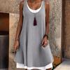 Damesmode Zomer Lente Effen Kleur Print Mouwloos O-hals Casual Jurken