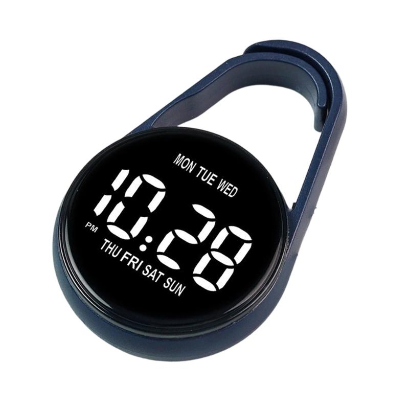 Touch Control Digital Pocket Watch Keychain Clip For Students Accurate Time LED Display Electronic Clock Accessories