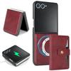 Case for Samsung Z FLIP 7 6 5 4 3 Magnetic Card Holder Protective Cover 2-in-1 Tough Case Full Coverage Plain Wireless Charging