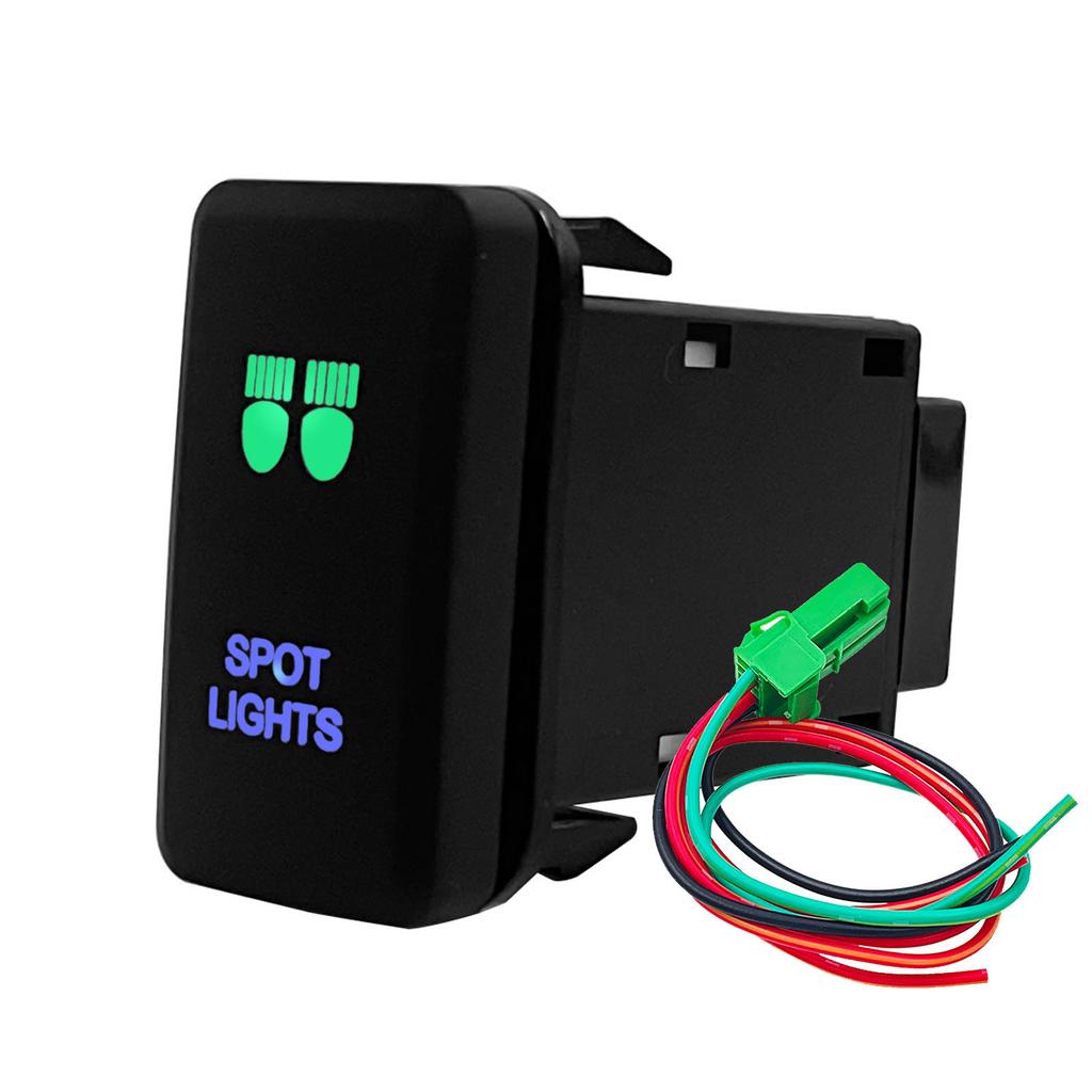 12V Winch Power Green Blue Button Switch Car LED Light Bar Compressor Aux ON OFF For Toyota Tacoma FJ Cruiser Highlande Hilux