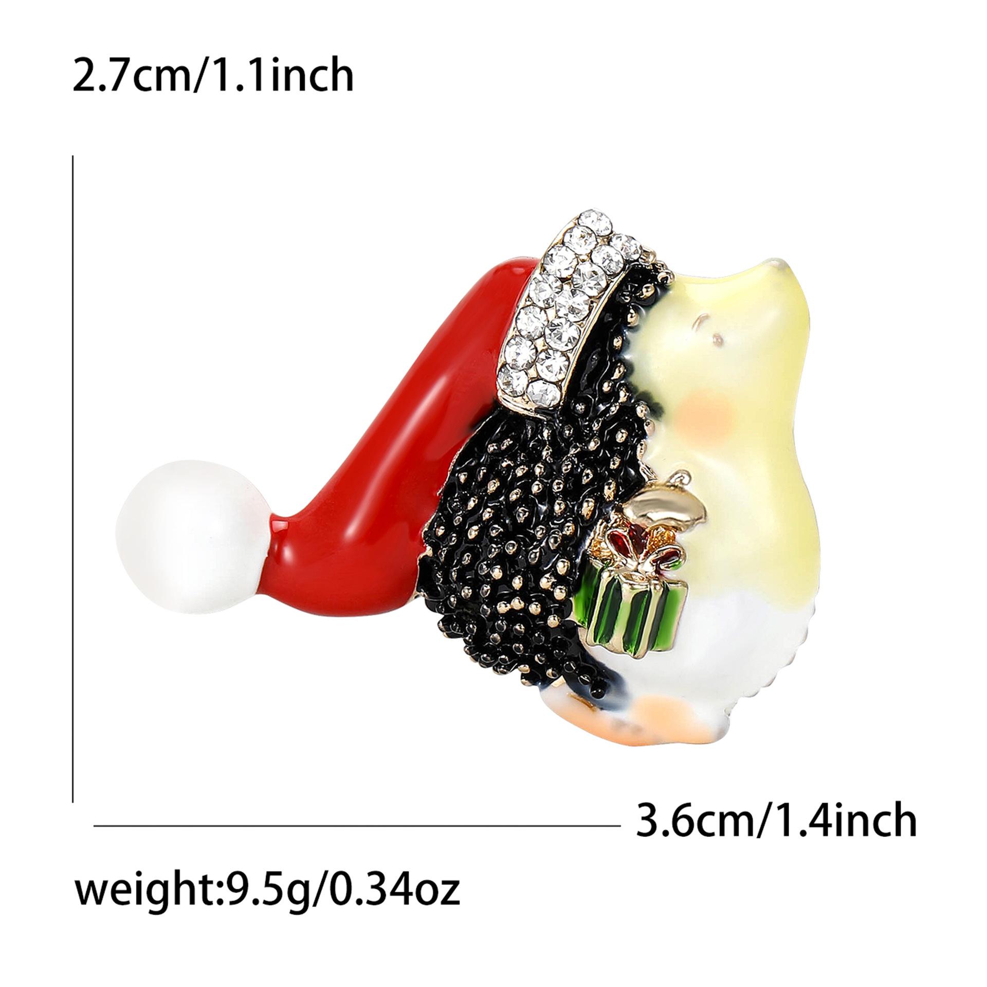 

Милая эмалевая рождественская шапка из сплава в виде ёжика, индивидуальная универсальная мужская и женская одежда, украшение для корсажа