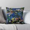 Claude Monet Seerosen Quadratische Kissenhülle Polyester Leinen Samt Bedruckte Dekor Kissenhülle Haus Kissenbezug