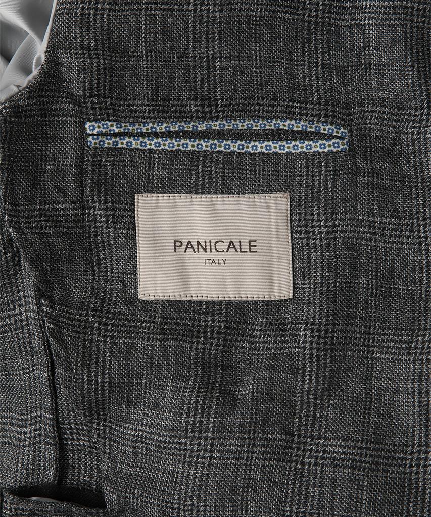 Panicale Grey Linen Classic Check Jacket