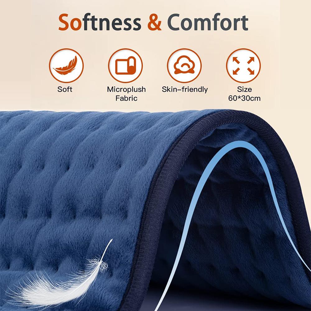 Electric Heating Pad for Back Massage Shoulder Body Heater Blanket Pads Moist/Dry Hot Compress Winter Warmer Mat for Office Home