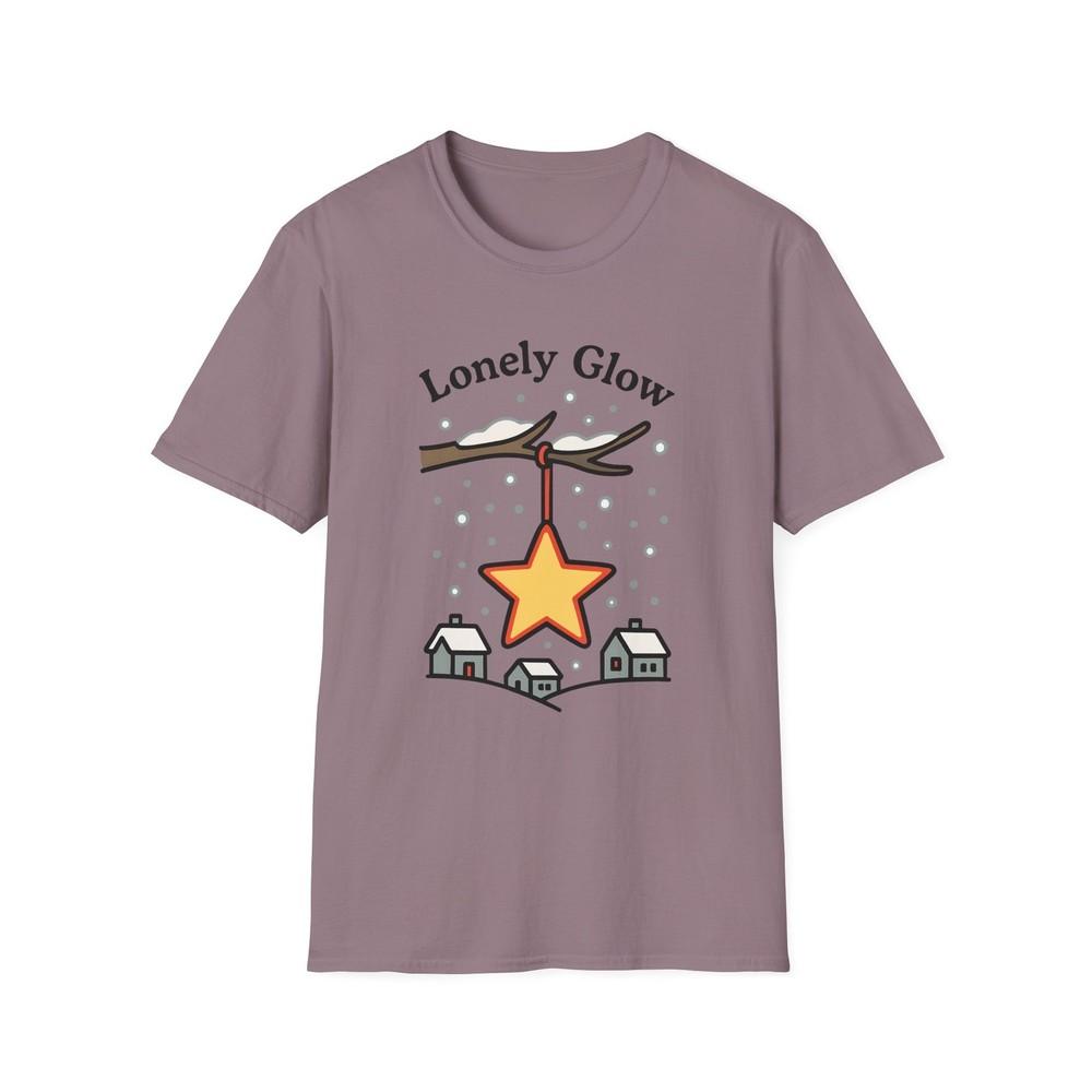 

Unisex Softstyle T-Shirt Star Ornament Snowy Winter Scene Lonely Glow Christmas L