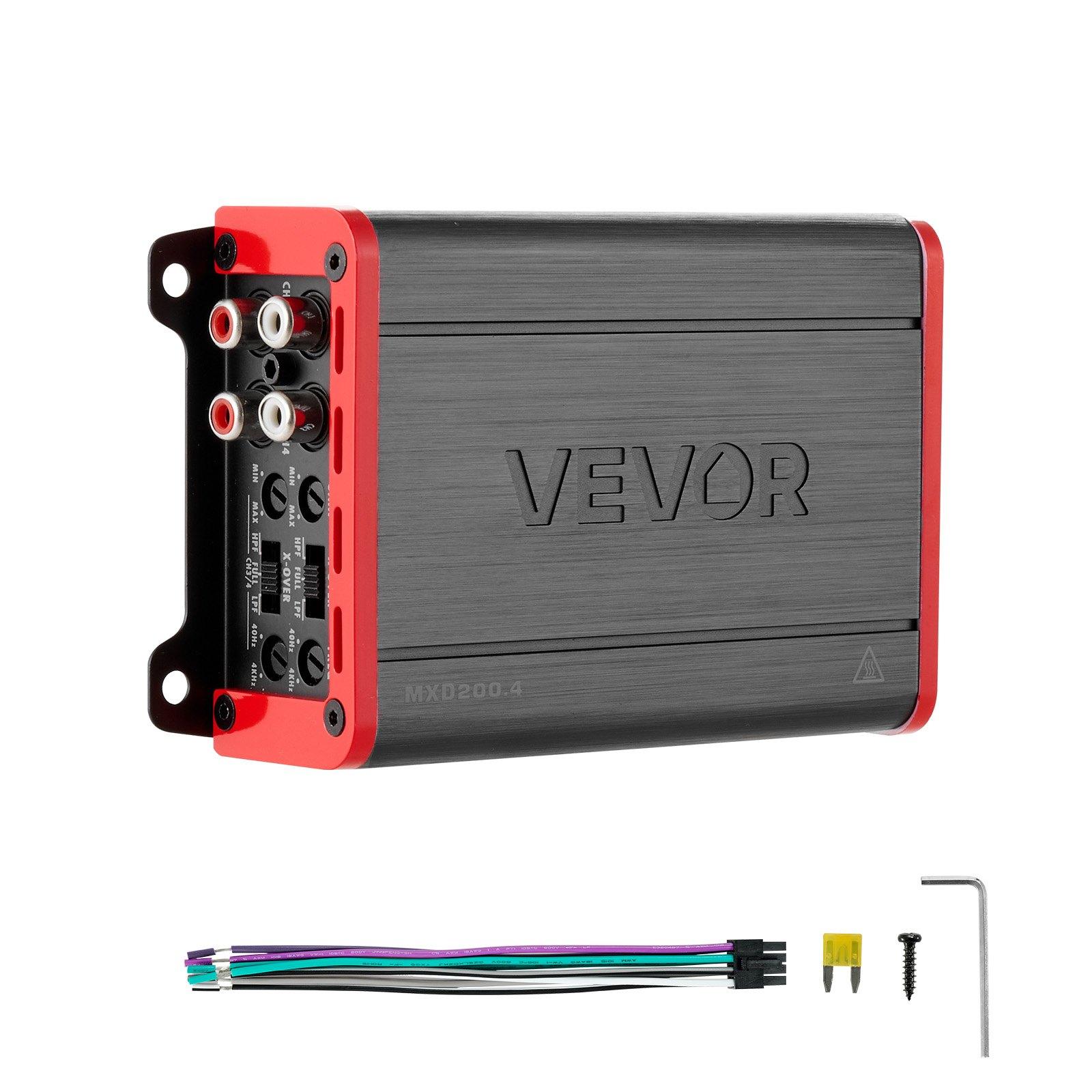 VEVOR Car Audio Amplifier, 4-Channel Bridgeable