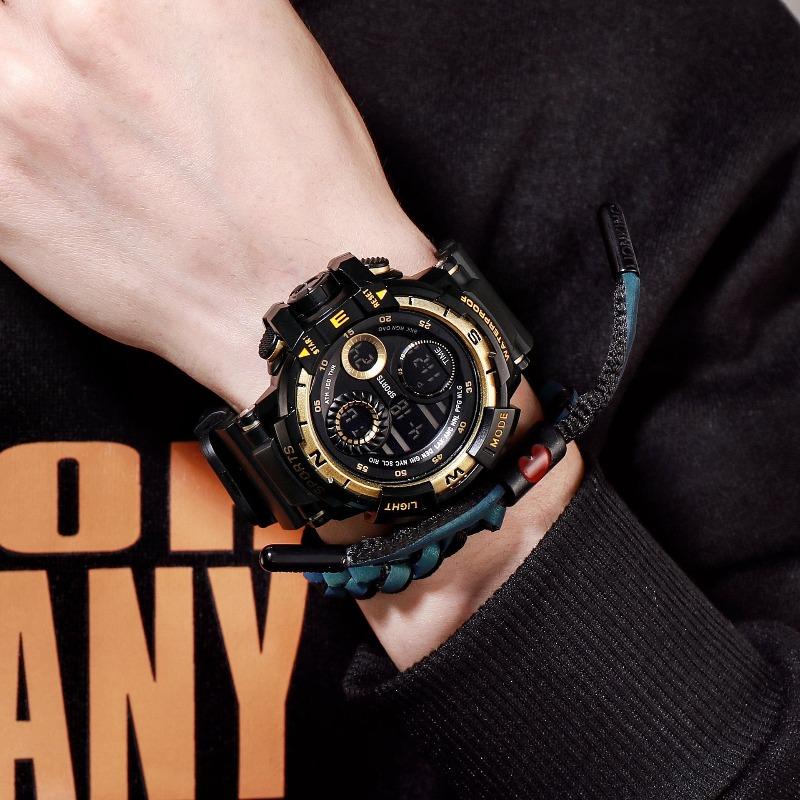 New Men's Single Display Electronic Digital Function Luminous Waterproof Sports Trend Watch