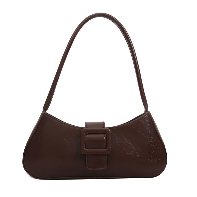 Stylish Minimalist Ins Small Batch Bag Pu Material Street Fashion Shoulder Bag 2023 Winter New Bag