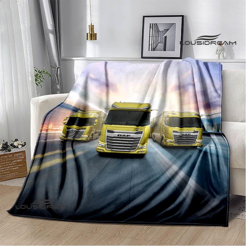 3D DAF truck Retro printed blankets picnic blanket Warm Flannel blankets Soft and comfortable blanket bed linings Birthday Gift