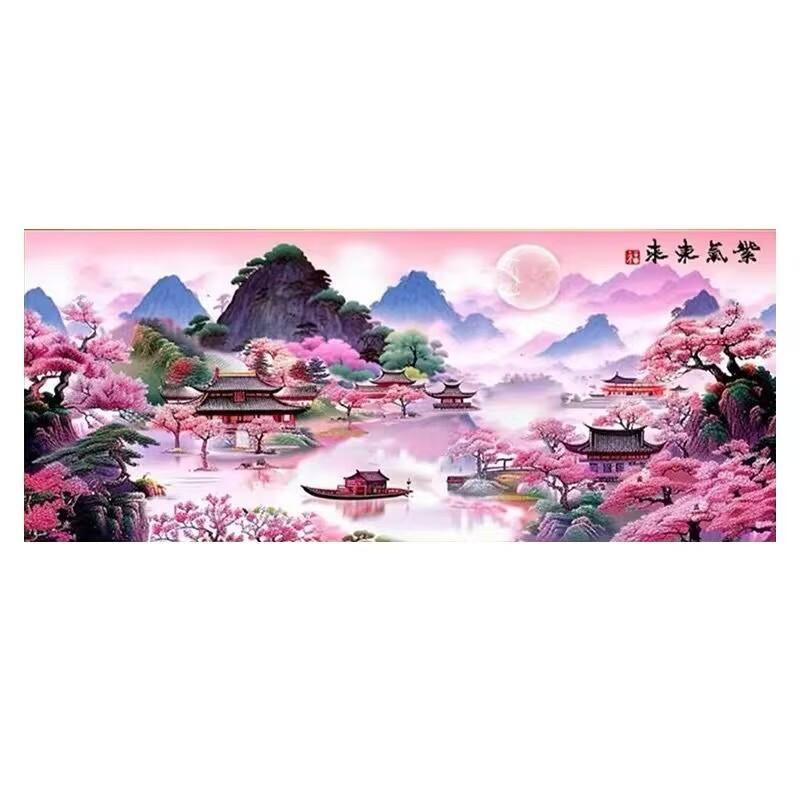 

Фиолетовый газ Восток 5D Алмазная картина Полная алмазная мозаика Искусство Новая точка Алмазная вышивка крестом Гостиная Пейзаж Кристалл Алмаз 100-50CM белый