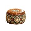 Fillable Round Ottoman Stool Vintage Style Storage Ottoman Pouf Footstool Cover  Entryway Seating