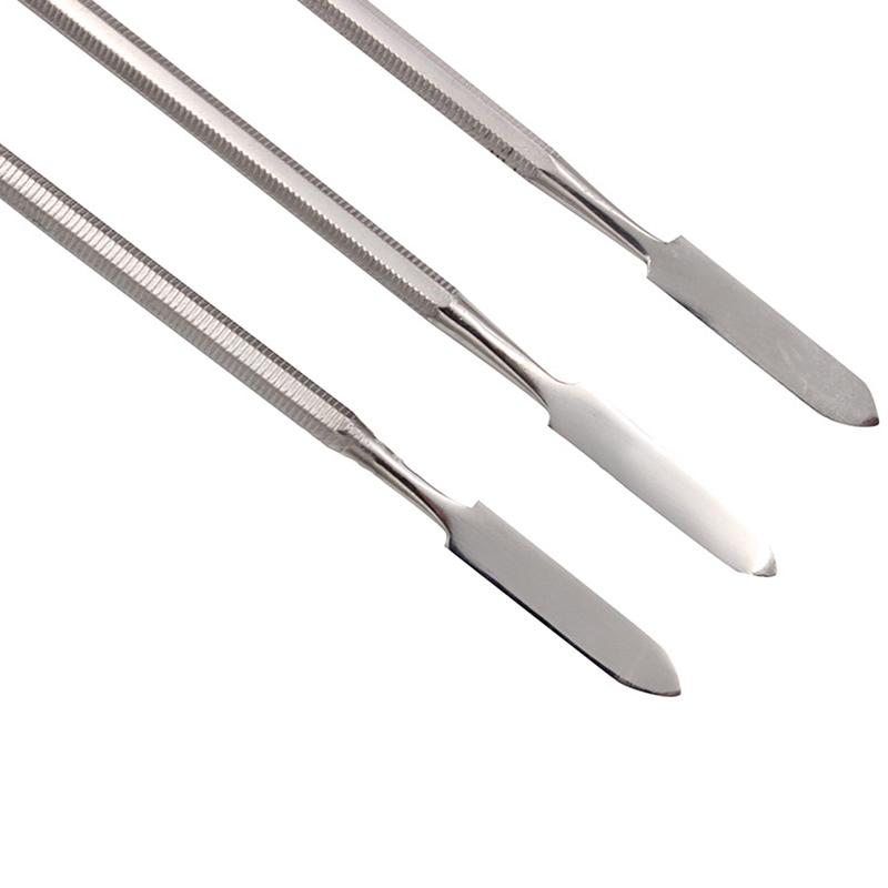 3 Adet Diş Çimentosu Spatulası Paslanmaz Çelik Karıştırma Spatulası Ekipmanı Çift Taraflı Tırnak Sanatı Makyaj Fondöten Karıştırma Çubuğu