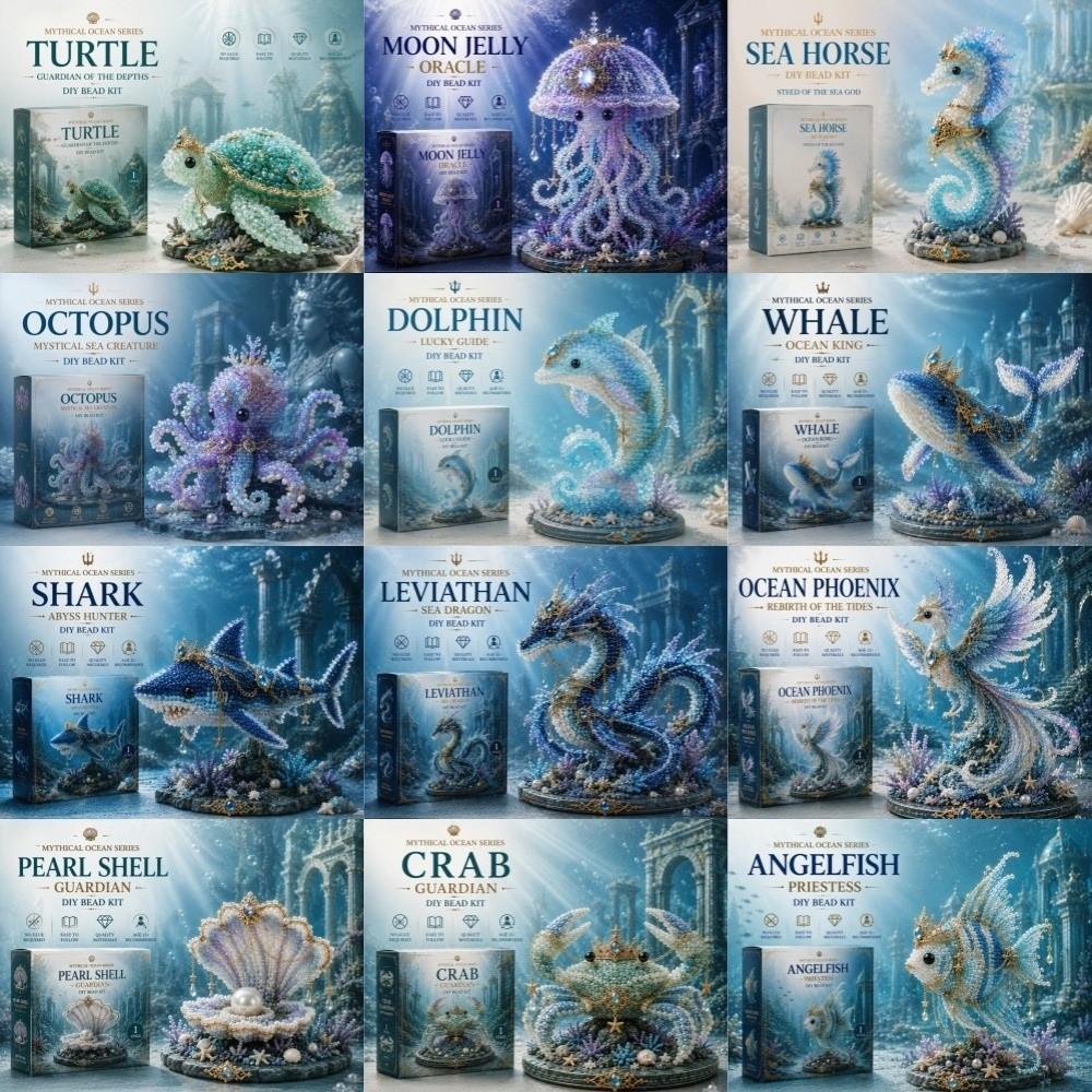 Kleurrijke Mythische Oceaan DIY Kralenpakket Kleine Kralenkunst Ambachtelijke Set Binnenactiviteiten