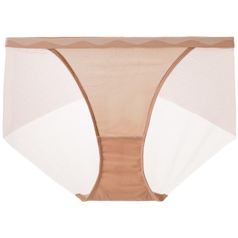 

Женские трусы-слипы с низкой посадкой из сетки в рубчик M