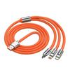 Cavo di Ricarica Rapida Tre-in-Uno in Lega di Zinco da 120W 6A con Luce