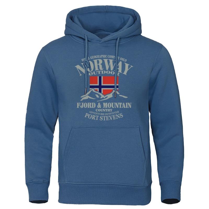 Sweats à capuche Montagne Fjord Norvège pour Homme Automne Street Hoodie Ample Mode de Haute Qualité Sweat à Capuche Surdimensionné Vêtements Décontractés Sweats à Capuche & Sweat-shirts Homme
