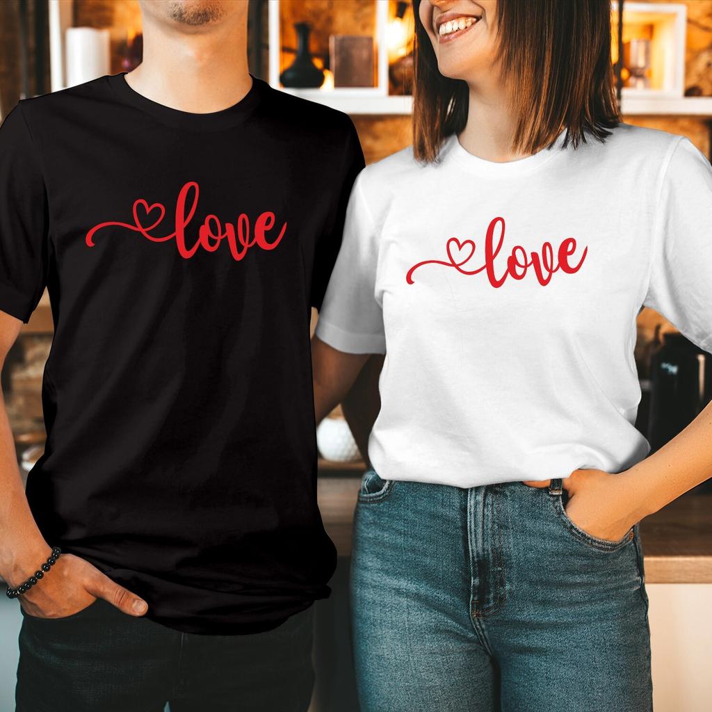 TSHIRT (1525) HEART LOVE Valentine's Day T-Shirt Couple Matching Gift T Shirt