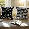 Black And White Abstract Print Pillow Case Anti-dustmite Pillowcase Invisible Zipper Silky Short Plush Sofa Cushion Cover