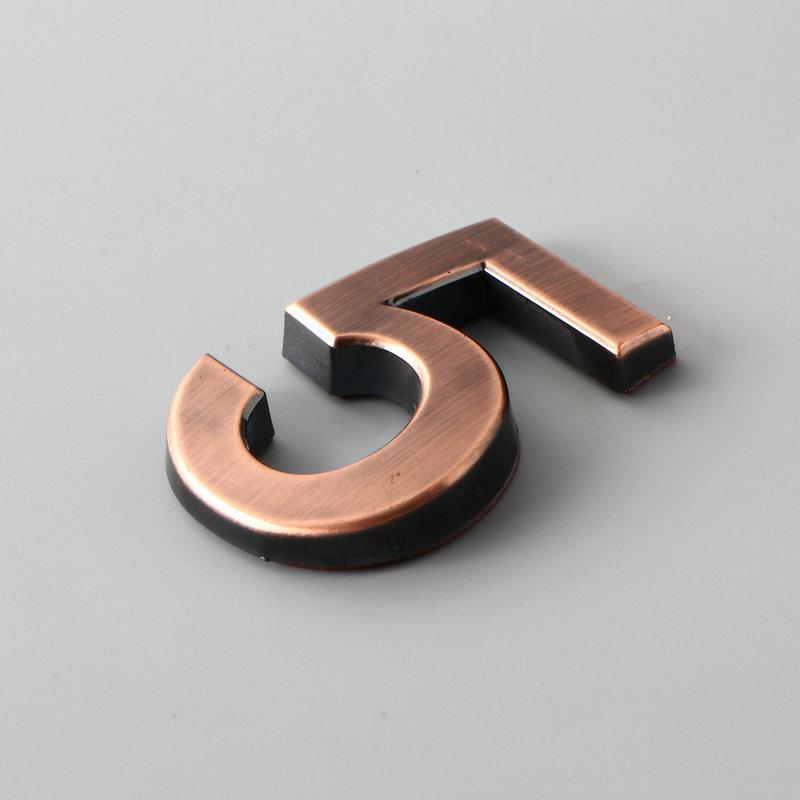 1.9-Inch Bronze Digital Label Door Head Stereoscopic El Door Number Digital Practical Number Sign
