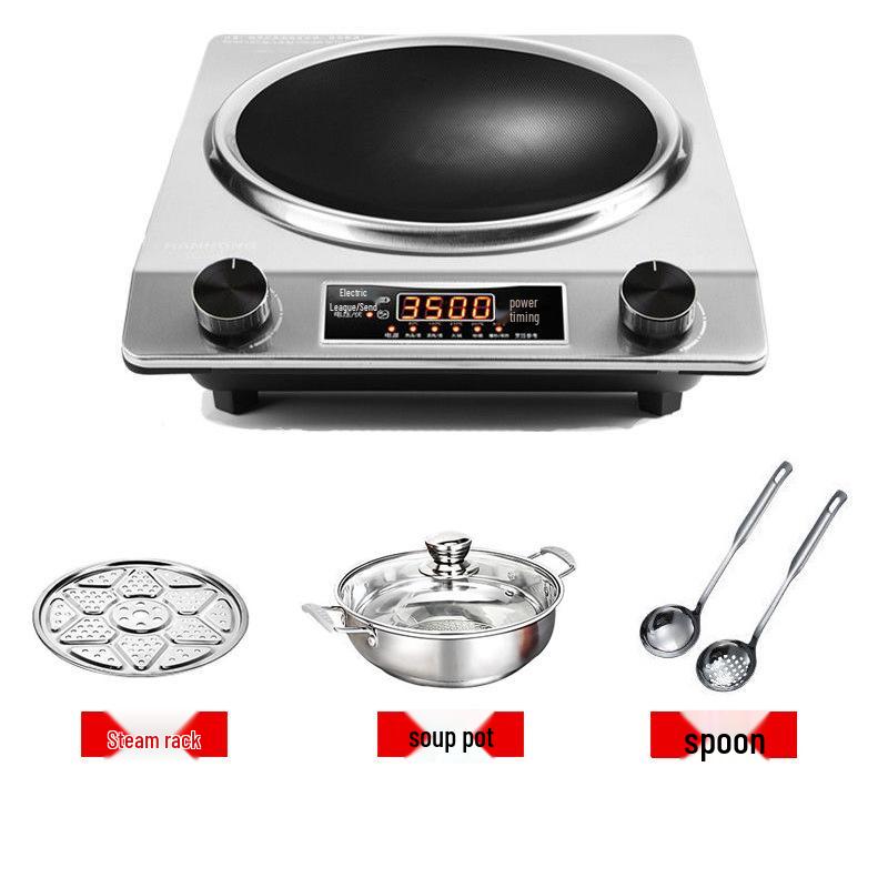International 3500W Induction Cooker, 110V, EU/UK/US Standards, Commercial Flat and Concave Design