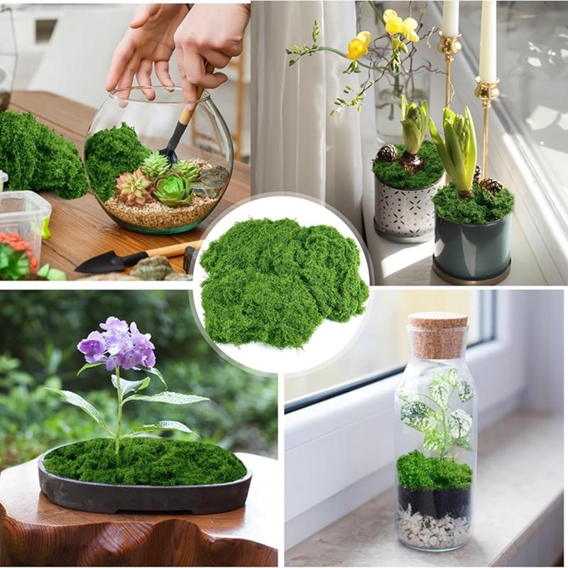 Green Artificial Moss DIY Crafts Grass Fake Moss Green Plant for Home Room Garden Decor Landscape Fake Grass Flower Pot Ornament