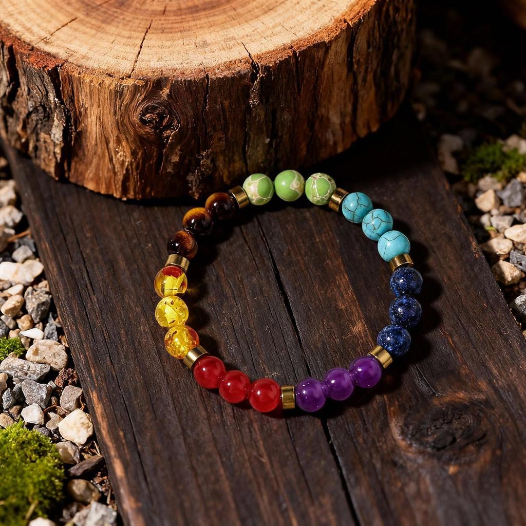 Festliche Geschenke Lebendige Regenbogenfarbe Perlenarmband Modeschmuck Für Unisex Tägliches Tragen Stilvoll Und Auffällig Passendes Accessoire