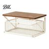 Dust Proof Storage Drawer Coffee Station Organizer with Drawer, Tiered Bar Organizer, Wooden Top Shelf, Accessories Wire Mesh Drawers for Tea