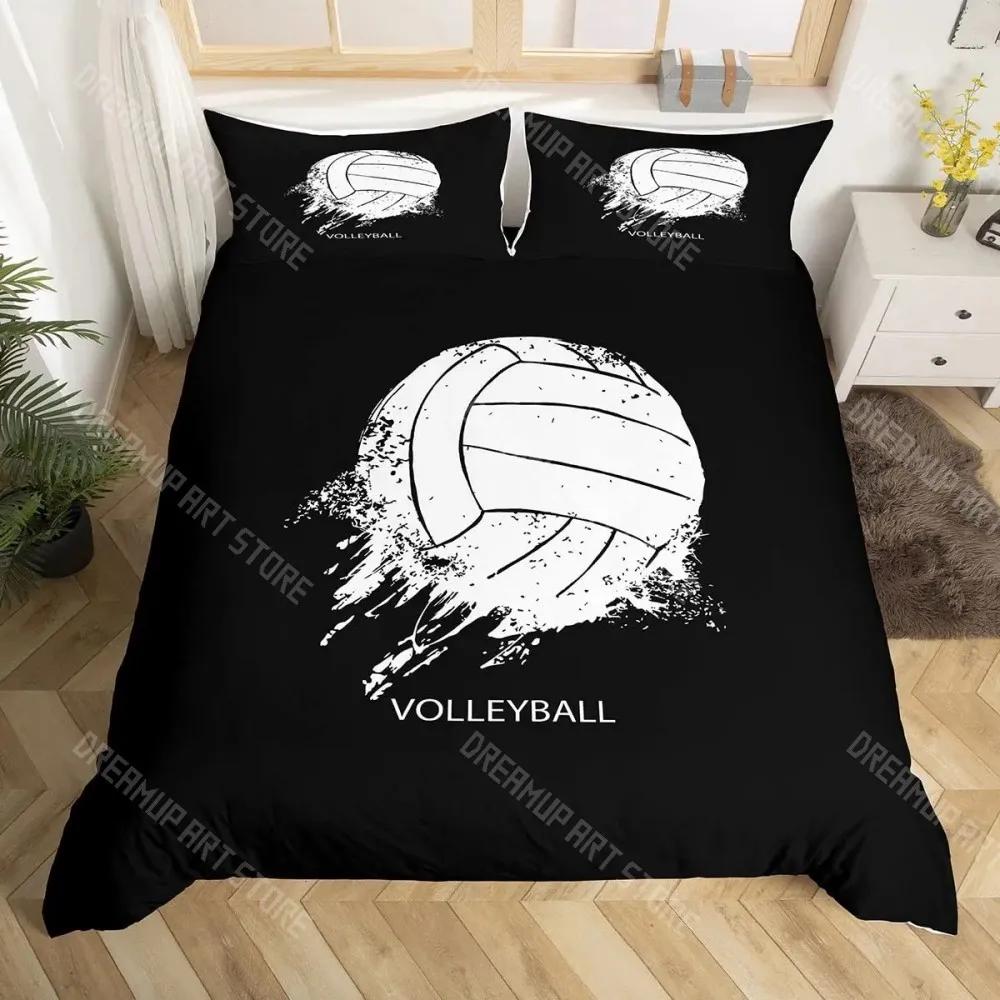 Volleyball Sport Bedding Set Sports Theme Duvet Cover King Queen Watercolor Volleyball Comforter Cover Ball Game Quilt Cover